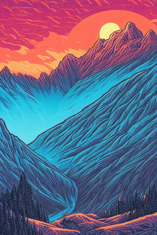 Image similar to Mountains by Dan Mumford