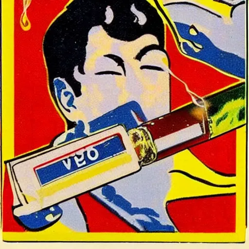 Image similar to vintage cigarette pack, by tadanori yokoo