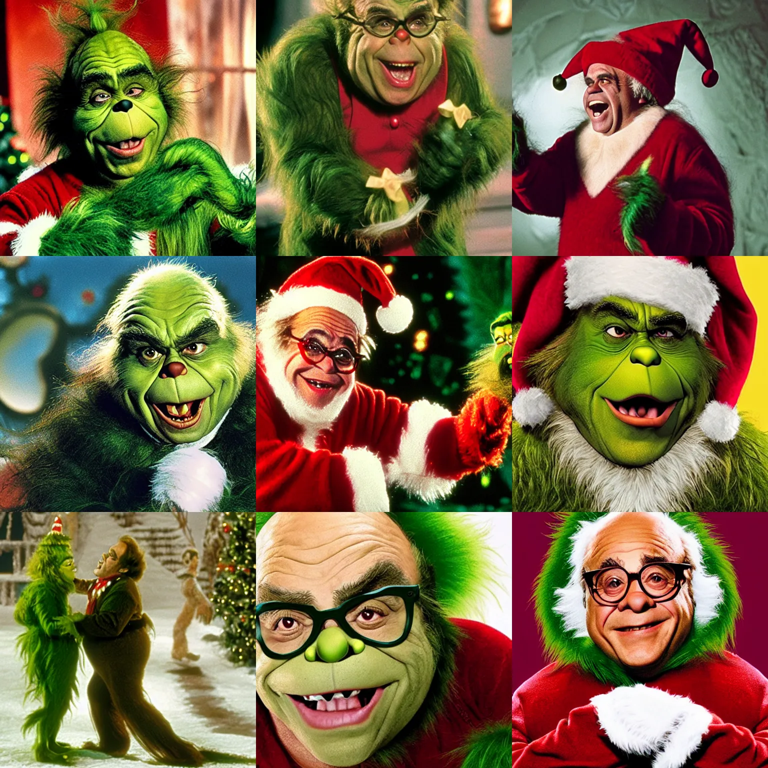 Prompt: Danny Devito as The Grinch who stole Christmas