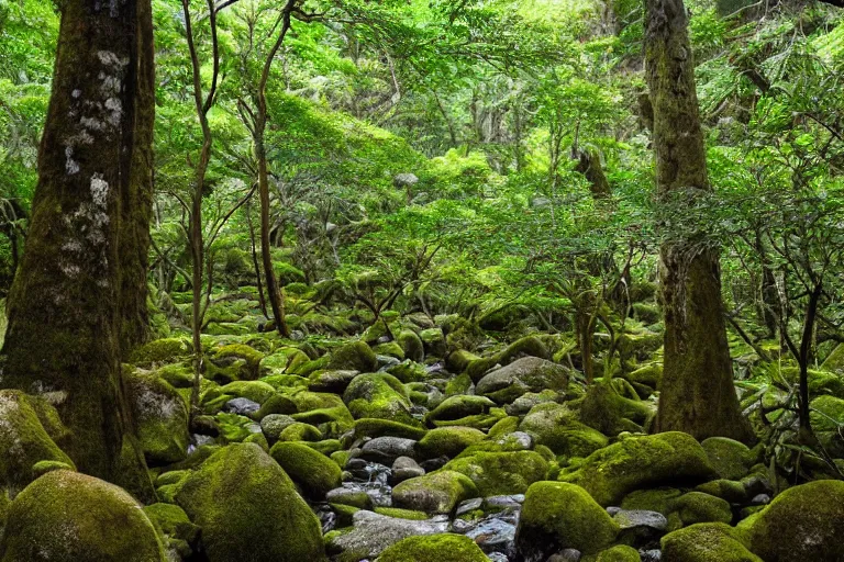 Prompt: yakushima forest