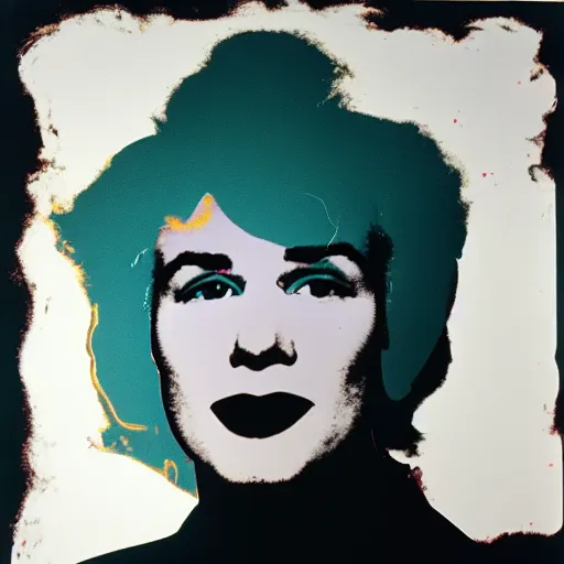 Image similar to a burning chemist in a white coat, andy warhol