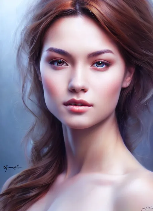 Image similar to photo of a gorgeous young woman in the style of stefan kostic, realistic, sharp focus, 8 k high definition, insanely detailed, intricate, elegant, art by stanley lau and artgerm