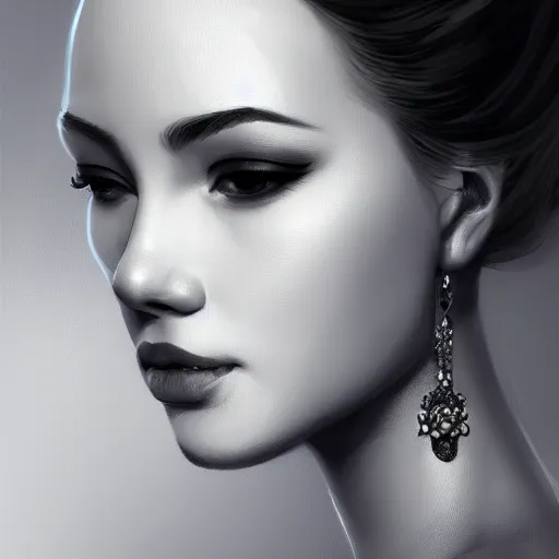 Image similar to a beautiful and elegant queen by wlop, black ponytail, closeup headshot,, 8 k, closeup, high detailed, smooth, trending on artstation, digital illustration.