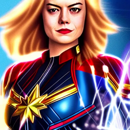 Prompt: emma stone as captain marvel