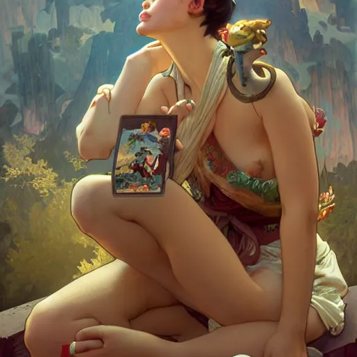 Image similar to tramp monster, 8 k, depth of field, 3 d, art by artgerm and greg rutkowski and alphonse mucha and uang guangjian and gil elvgren and sachin ten