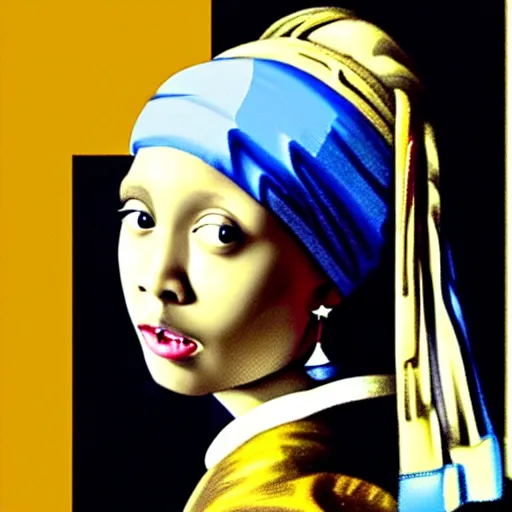 Image similar to tyler the creator as girl with a pearl earring