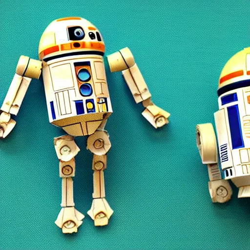 Prompt: make noise wogglebug and pressure points modules as droids from star wars