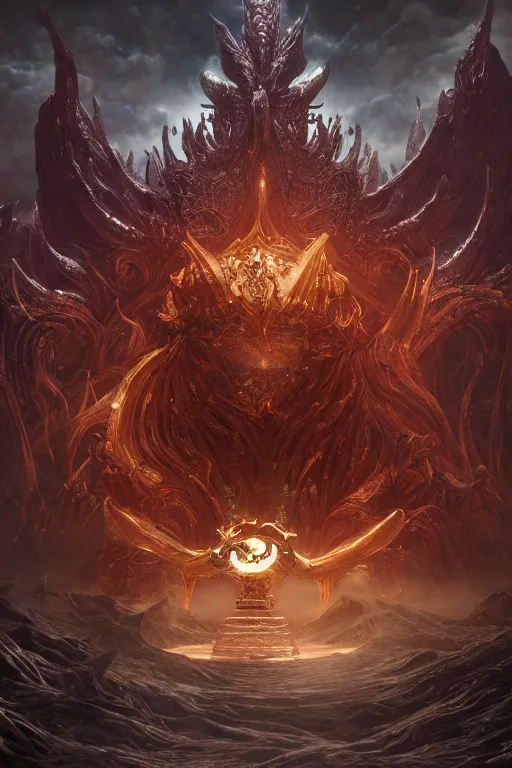 Image similar to an ultra detailed 3 d render of the final empress an elden ring boss, epic anime fantasy, 8 k, in the style of a fantasy metal album cover and magic the gathering, volumetric lighting, smooth, highly detailed, digital illustration, octane render, art by albert bierstadt and greg rutkowsi, artstation