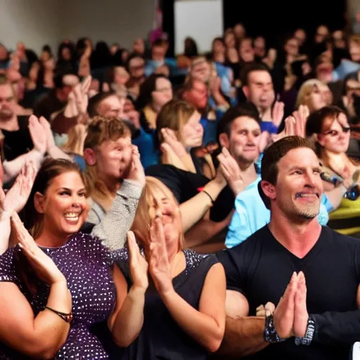 Image similar to an audience clapping, each member of the audience is terry crews