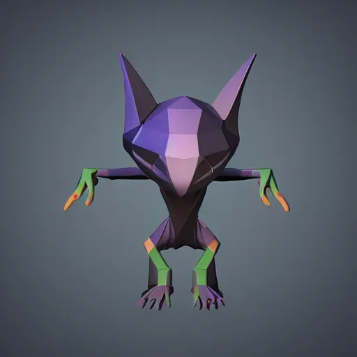 Image similar to low poly alien