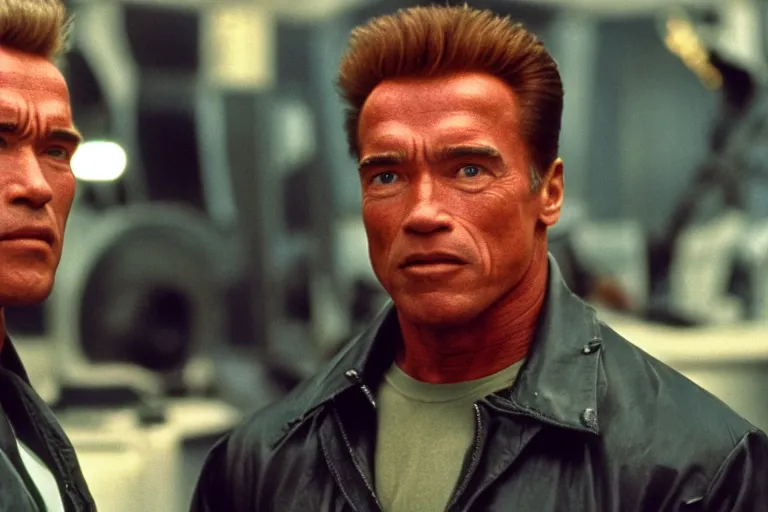 Prompt: arnold schwarzenegger as john spartan, demolition man movie, cinematic still, movie still, long lens, shallow depth of field, bokeh, anamorphic lens flare, 8 k, hyper detailed, 3 5 mm film grain