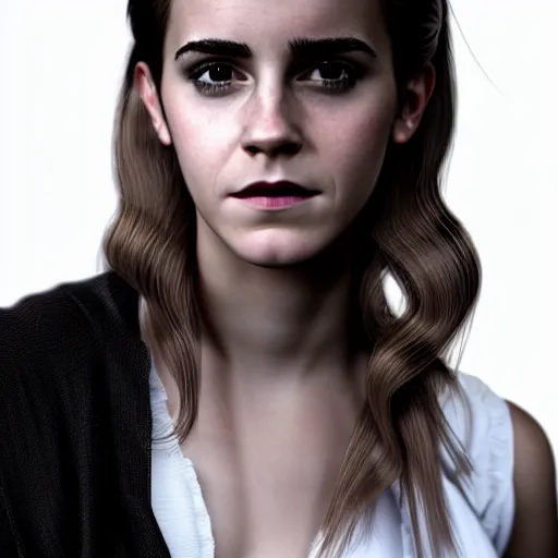 Prompt: emma watson as hermione granger transforming into a black cat, 3 d render