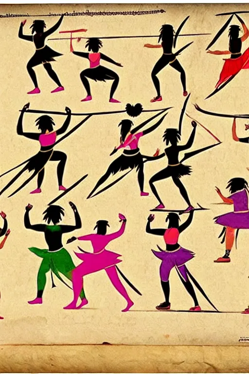 Image similar to 3000BC zumba fitness art poster on parchment