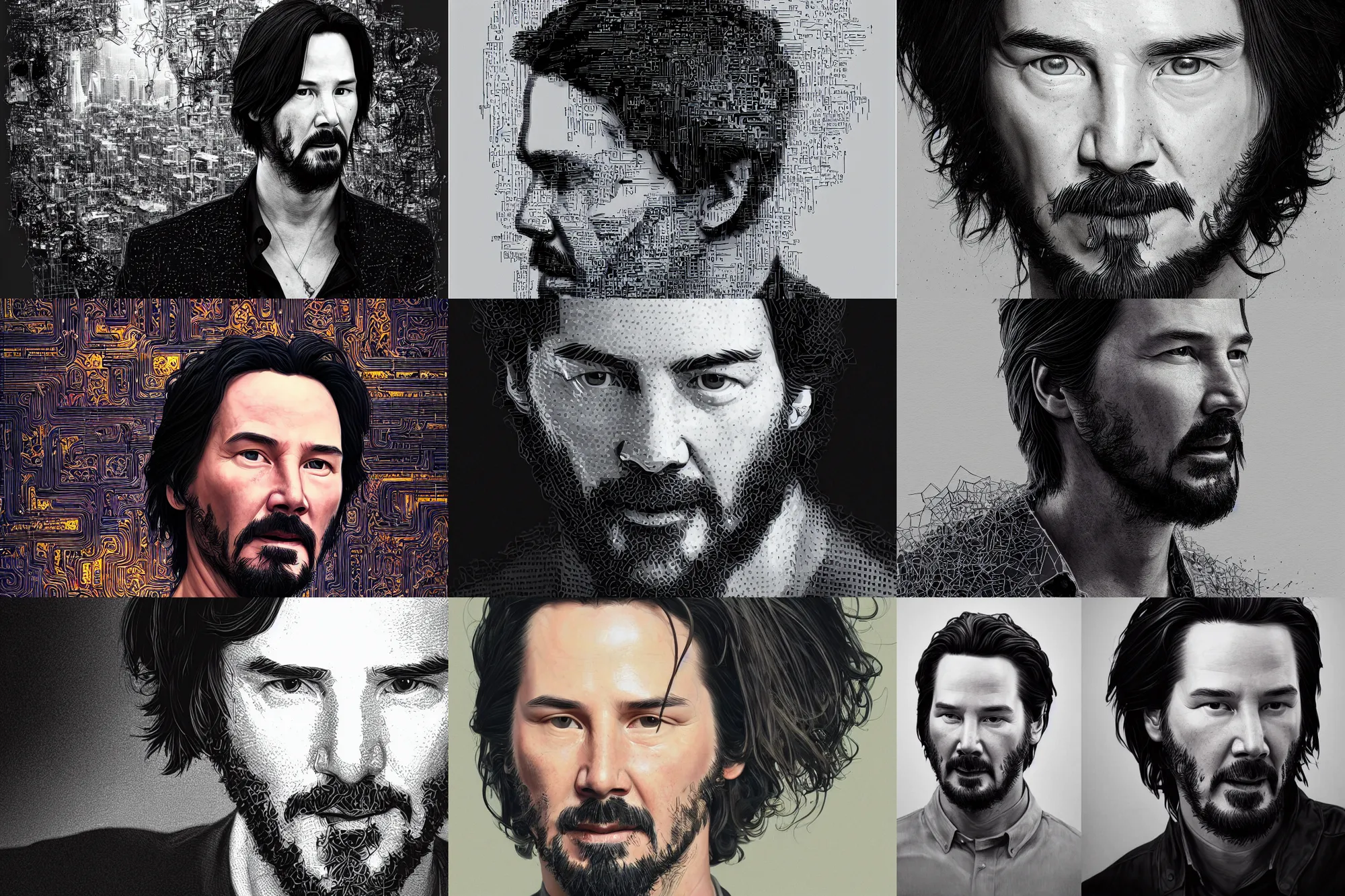 Prompt: portrait isometric drawing, printerest, close-up sprout growing keanu reeves, intricate, epic lighting, cinematic composition, hyper realistic, 8k resolution, unreal engine 5, by Artgerm, tooth wu, dan mumford, beeple, wlop, rossdraws, James Jean, Andrei Riabovitchev, Marc Simonetti, yoshitaka Amano, Artstation