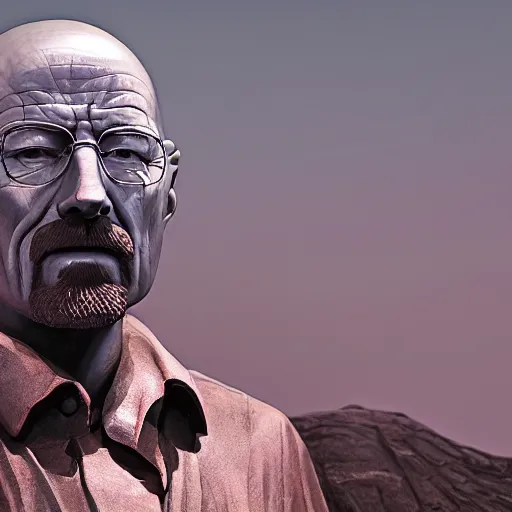 Prompt: professional fantasy art of walter white who crafts a statue of jesse pinkman from clay and dust, professional art, horror art, matte painting, zdislaw beksinski, volumetric lighting, unreal engine 5, very detailed art