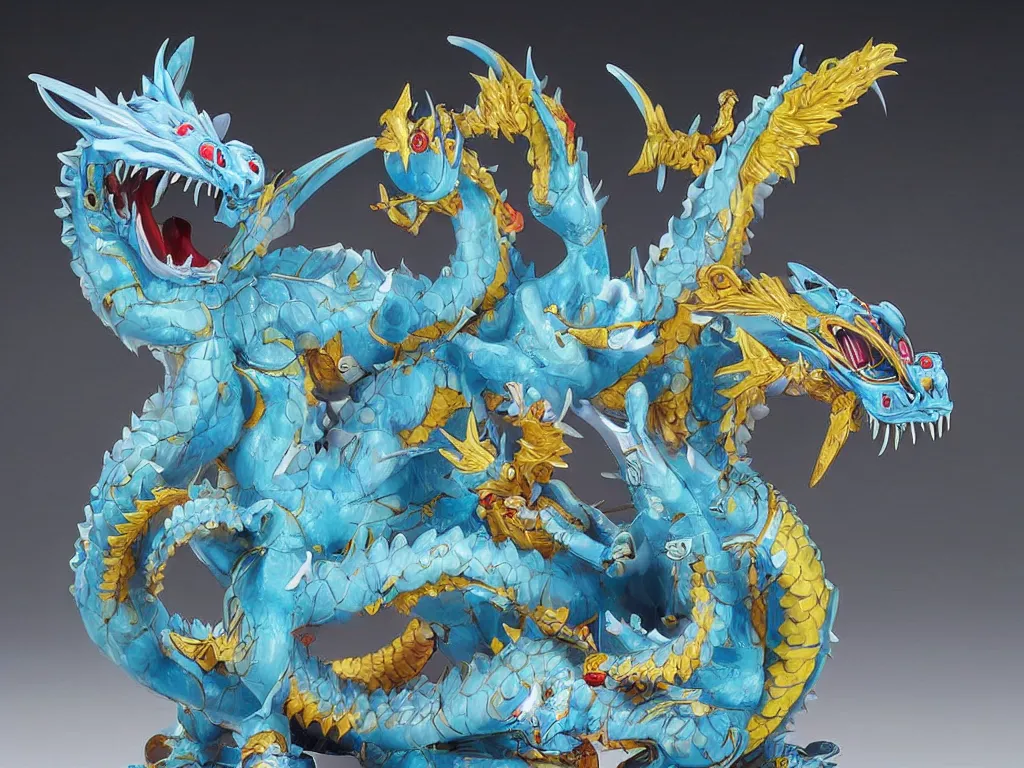 Image similar to Doraemon Dorami Fractal Dragon statue, painted by Hajime Soryama