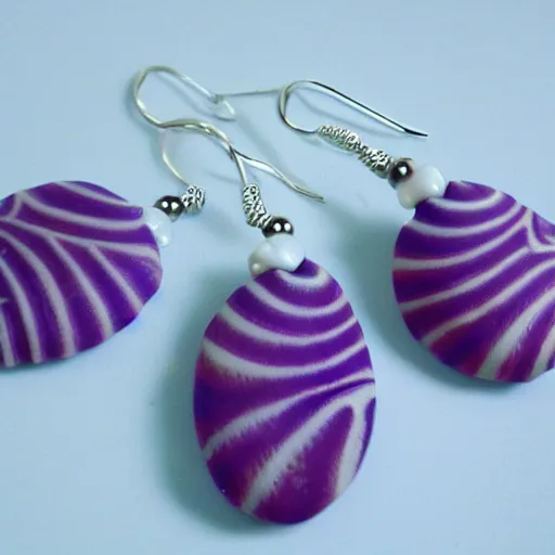 Image similar to carved seashell beads purple splotches jewelry design