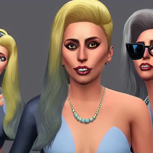 Prompt: lady gaga in the sims 4