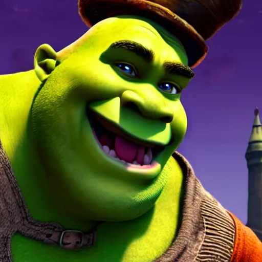 Prompt: Shrek on Super Smash bros ultimate
