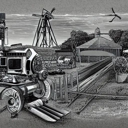 Image similar to robot machinary working a farm by david jefferis