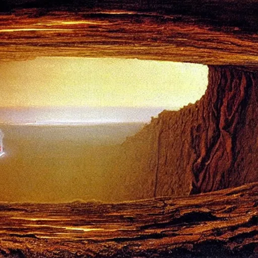 Image similar to a painting of the end of all time, there is a giant hole forming in the earth leading to the core of the earth and millions are being burned alive by the fire coming out of the hole, 8 k, by francis danby