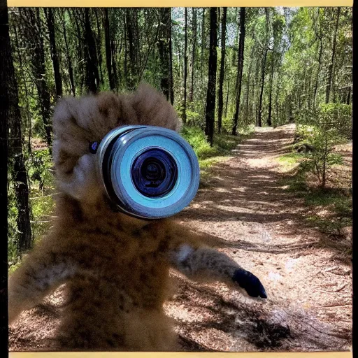 Image similar to trail cam photo of bob ross