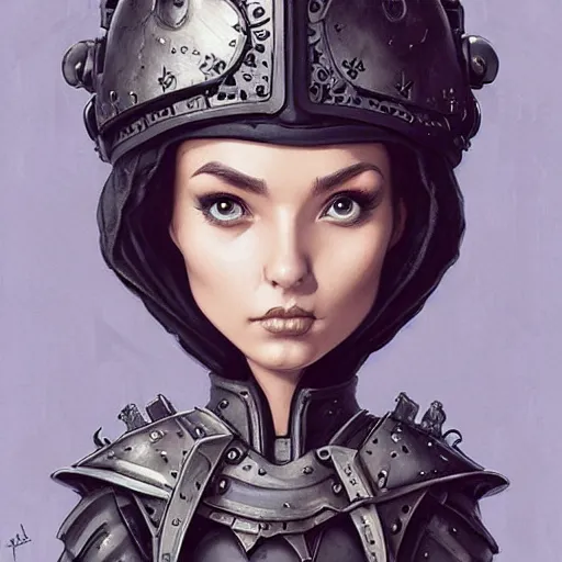 Image similar to Lofi portrait with medieval armor, Pixar style by Joe Fenton and Stanley Artgerm and Tom Bagshaw and Tim Burton