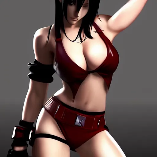 Image similar to high quality digital art of tifa lockhart posing, trending on artstartion, 4k