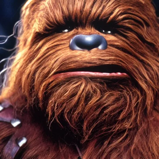 Image similar to Danny Devito as Chewbacca, film still from Return of the Jedi, detailed, 4k