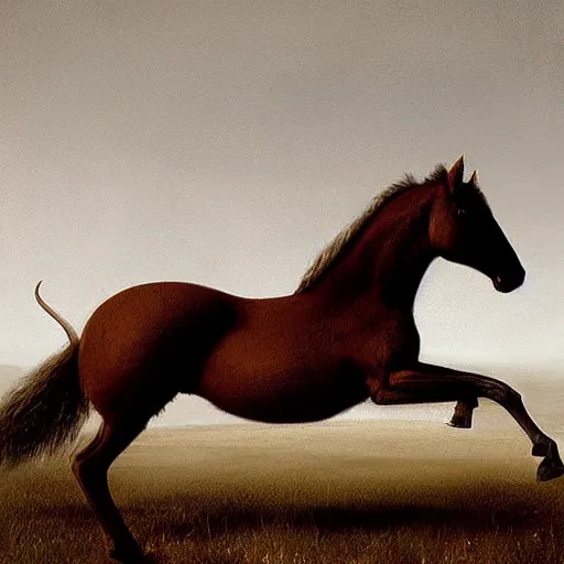 Image similar to hybrid of mouse and horse, half horse - half mouse, digital art fantasy art, art by george stubbs, jakub rozalski