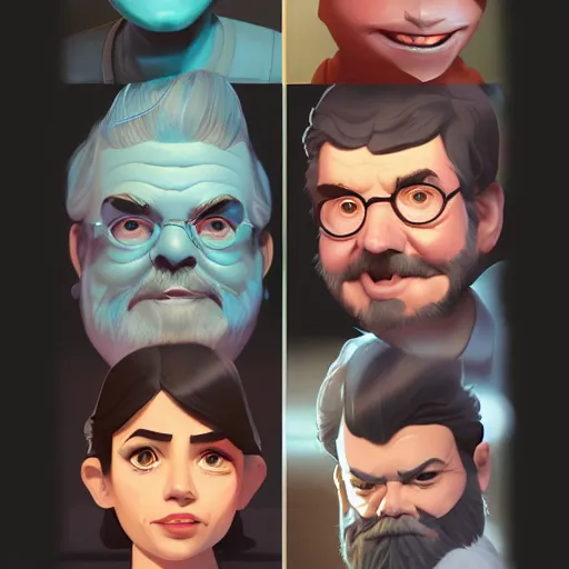 Image similar to face icon stylized minimalist george lucas, loftis, cory behance hd by jesper ejsing, by rhads, makoto shinkai and lois van baarle, ilya kuvshinov, rossdraws global illumination