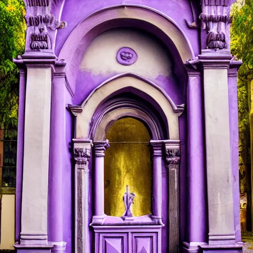 Image similar to renaissance architecture portal to a purple hell