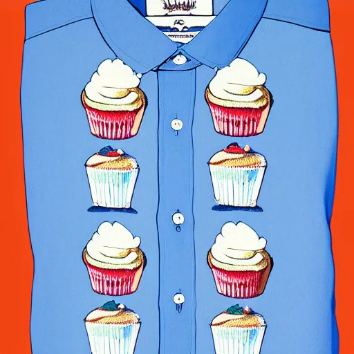 Image similar to shirt with cupcake drawn by edward hopper