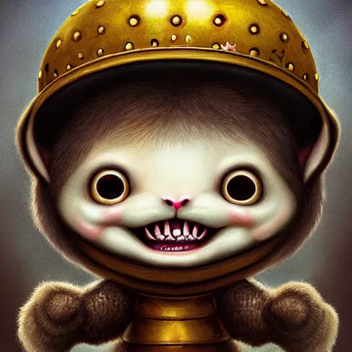 Image similar to a cute rabbit knight, big smile, cute teeth, cute face, digital painting byRoss Tran and Mark Ryden, cute and lovely, high detail, nursery poster