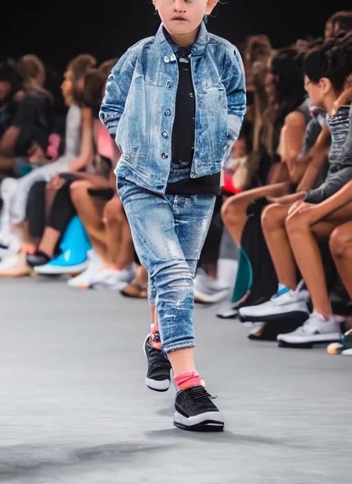 Image similar to hyperrealistic and heavy detailed air jordan runway show of maggie simpson, leica sl 2 5 0 mm, vivid color, high quality, high textured, real life