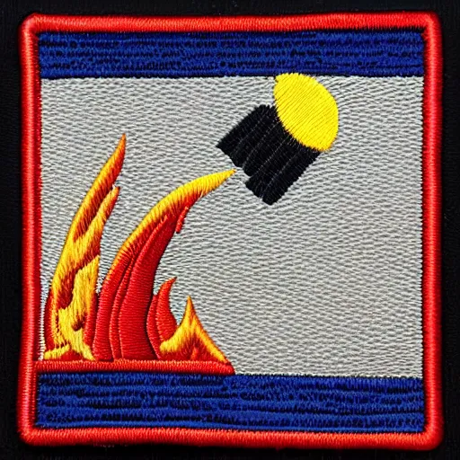 Image similar to fire station flame embroidered patch retro design