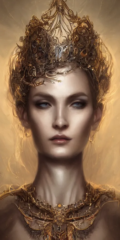 Image similar to realistic character concept of creature fantastic with lots of jewelry in the face, elegant pose, scifi, illustration, slender symmetrical face and body, artstation, cinematic lighting, hyperdetailed, cgsociety, 8 k, high resolution, charlie bowater, tom bagshaw, insanely detailed and intricate, beautiful, elegant, golden ratio, dark fractal background, vfx, postprocessing