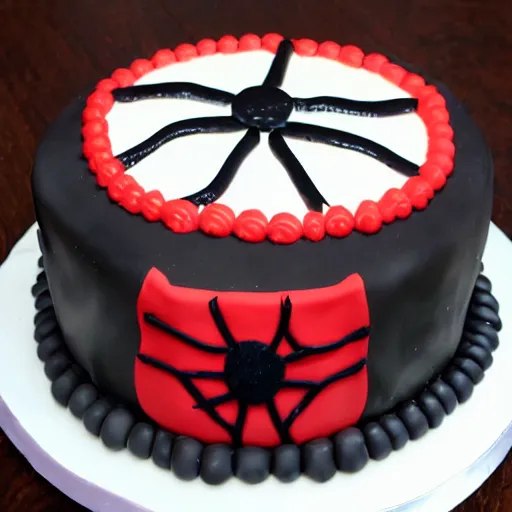 Image similar to spider birthday cake,