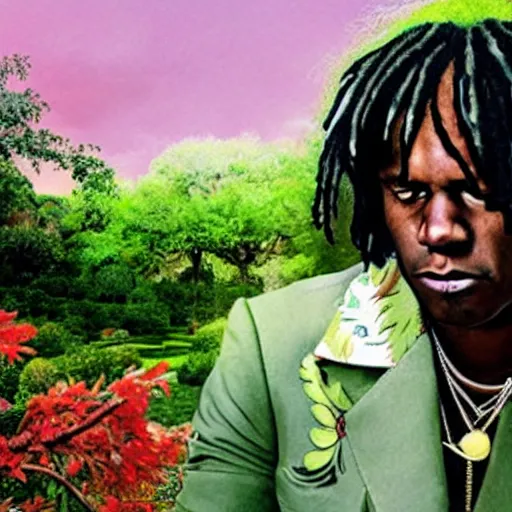 Prompt: chief keef in the garden of eden