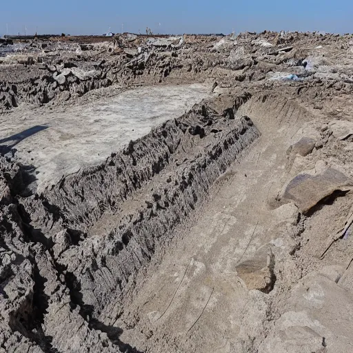 Image similar to the photo of excavations to the melt core of the Earth, detailed, 8K