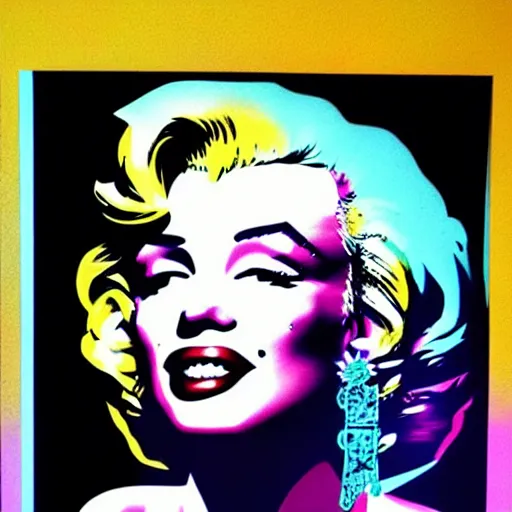 Image similar to marilyn monroe by james jean detailed screen print