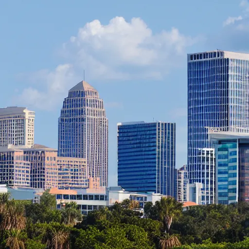 Prompt: A photograph of the Tampa skyline