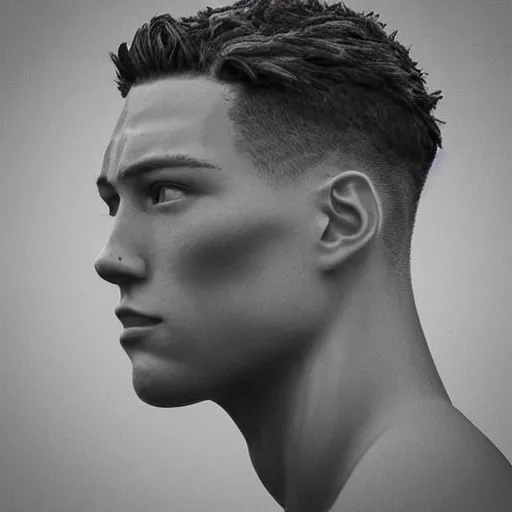 Image similar to “a realistic detailed photo of a guy who is an attractive humanoid who is half robot and half humanoid, who is a male android, baseball player Aaron Judge, shiny skin, posing like a statue, blank stare”