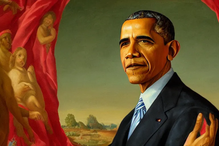 Prompt: painting of obama in the style of renaissance, 8K