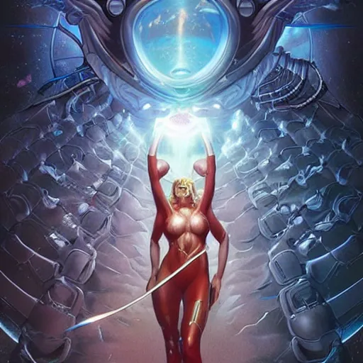 Image similar to the destroyer of worlds, artwork by artgerm, art by Moebius and David Hardy