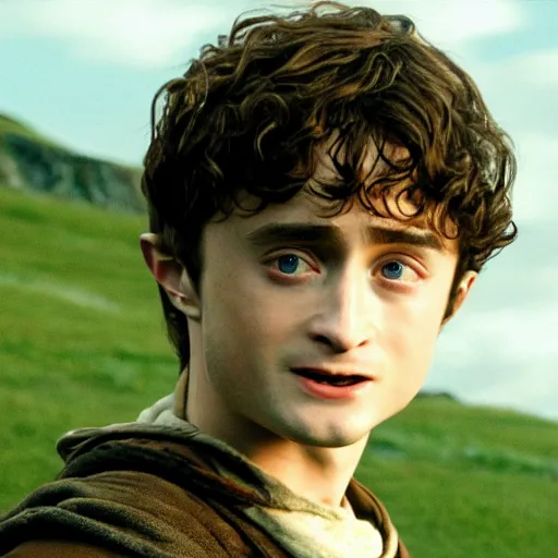 Film still of a young Daniel Radcliffe as Frodo in | Stable Diffusion ...