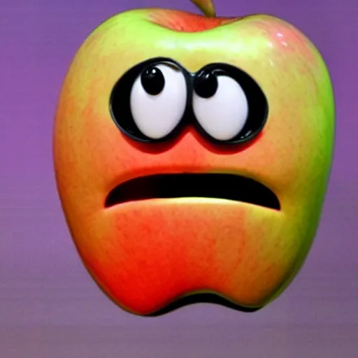 Prompt: an apple with a face looking like tim cook