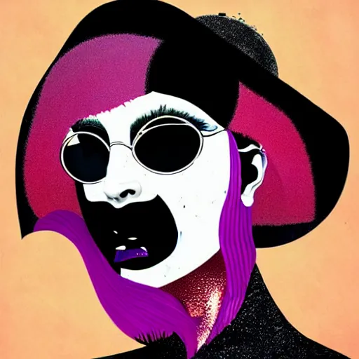 Image similar to graphic illustration, creative design, lady gaga as willy wonka, biopunk, francis bacon, highly detailed, hunter s thompson, concept art