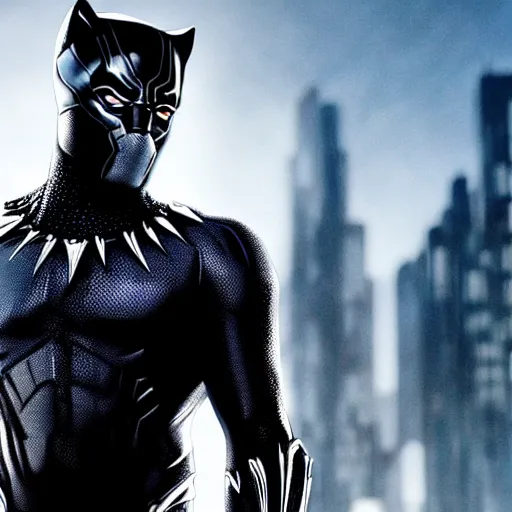 Image similar to chadwick boseman looking at black panther, yoji shinkawa, tattoo design