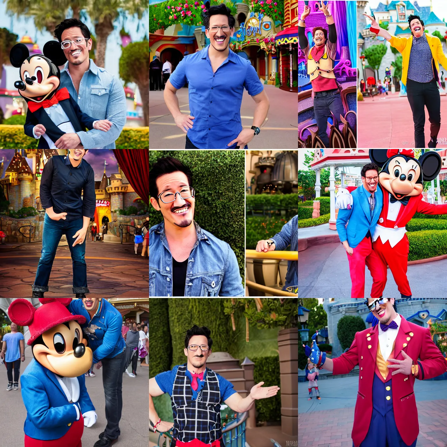 Prompt: markiplier as a disneyland actor, photoshoot